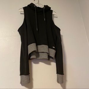 Black cropped hoodie